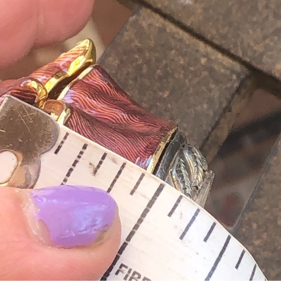 Edgar Berebi Vintage Limited Edition Enamel Trinket Box Lid Doubles As A Brooch - Picture 12 of 14